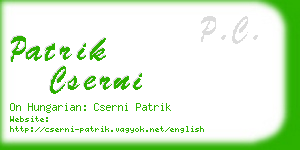 patrik cserni business card